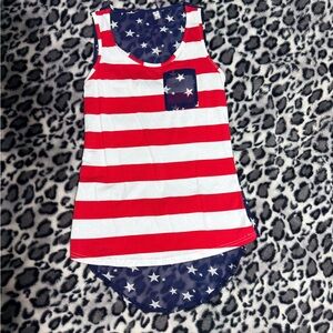 Patriotic Red and White Striped Tank Top
